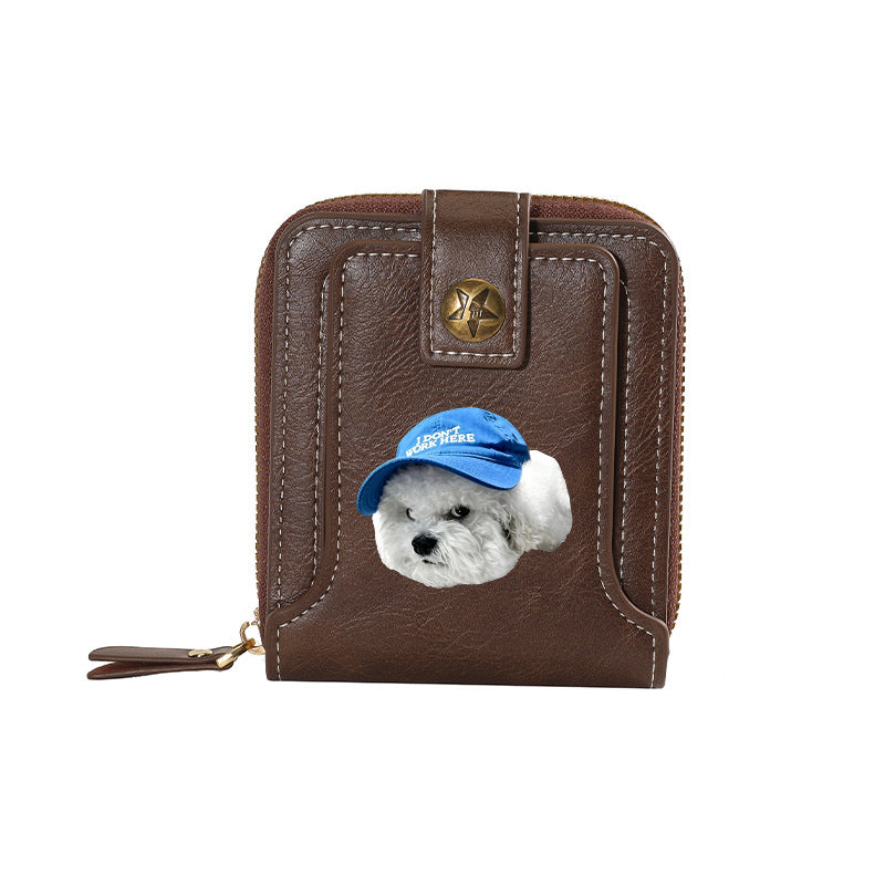 Blue-capped dog Wallet-8001