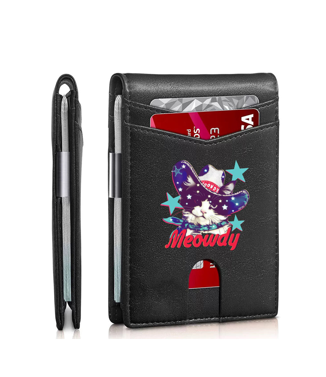 Cat printed men's card bag/wallet can be customized with pictures.01