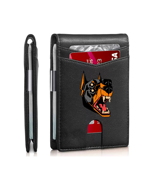 Dog print men's card bag/wallet can be customized with pictures.01