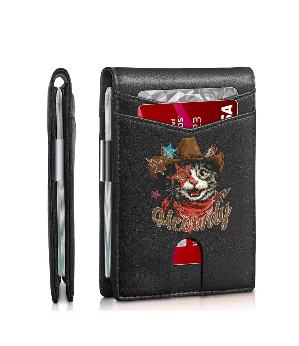 Cat printed men's card bag/wallet can be customized with pictures.01