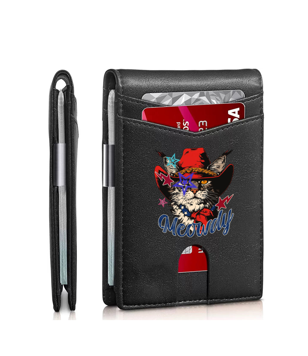 Cat printed men's card bag/wallet can be customized with pictures.01