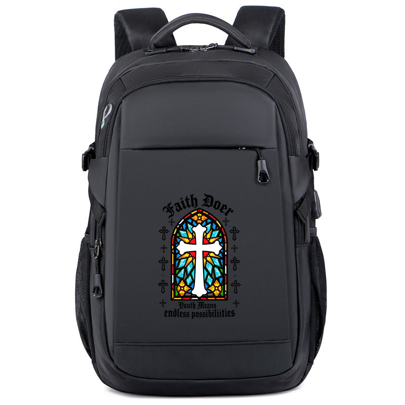 White cross backpack-5022