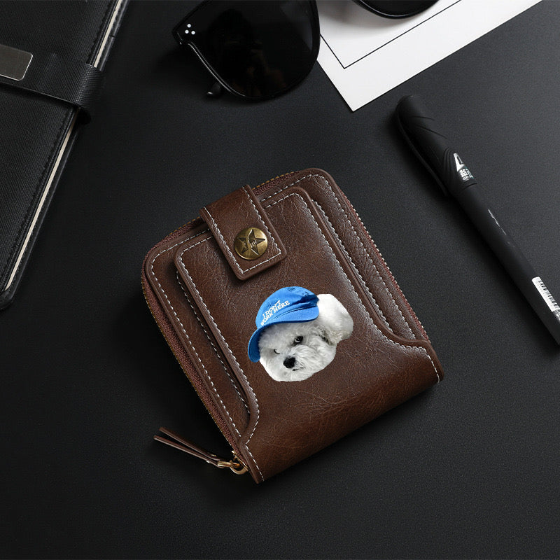Blue-capped dog Wallet-8001