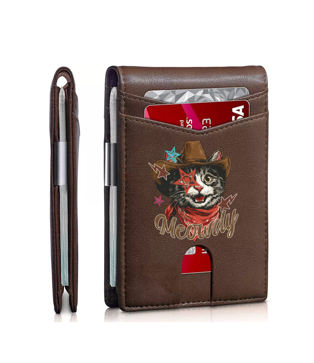 Cat printed men's card bag/wallet can be customized with pictures.01