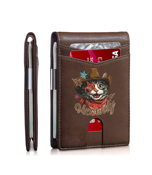 Cat printed men's card bag/wallet can be customized with pictures.01