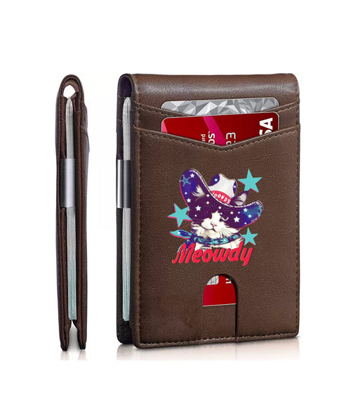 Cat printed men's card bag/wallet can be customized with pictures.01