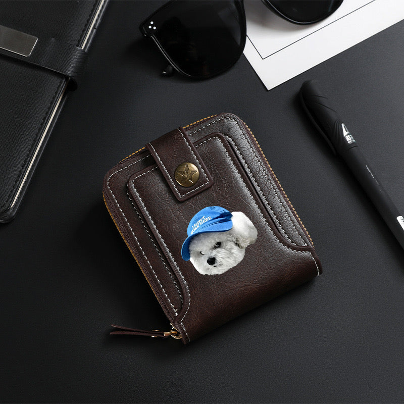 Blue-capped dog Wallet-8001