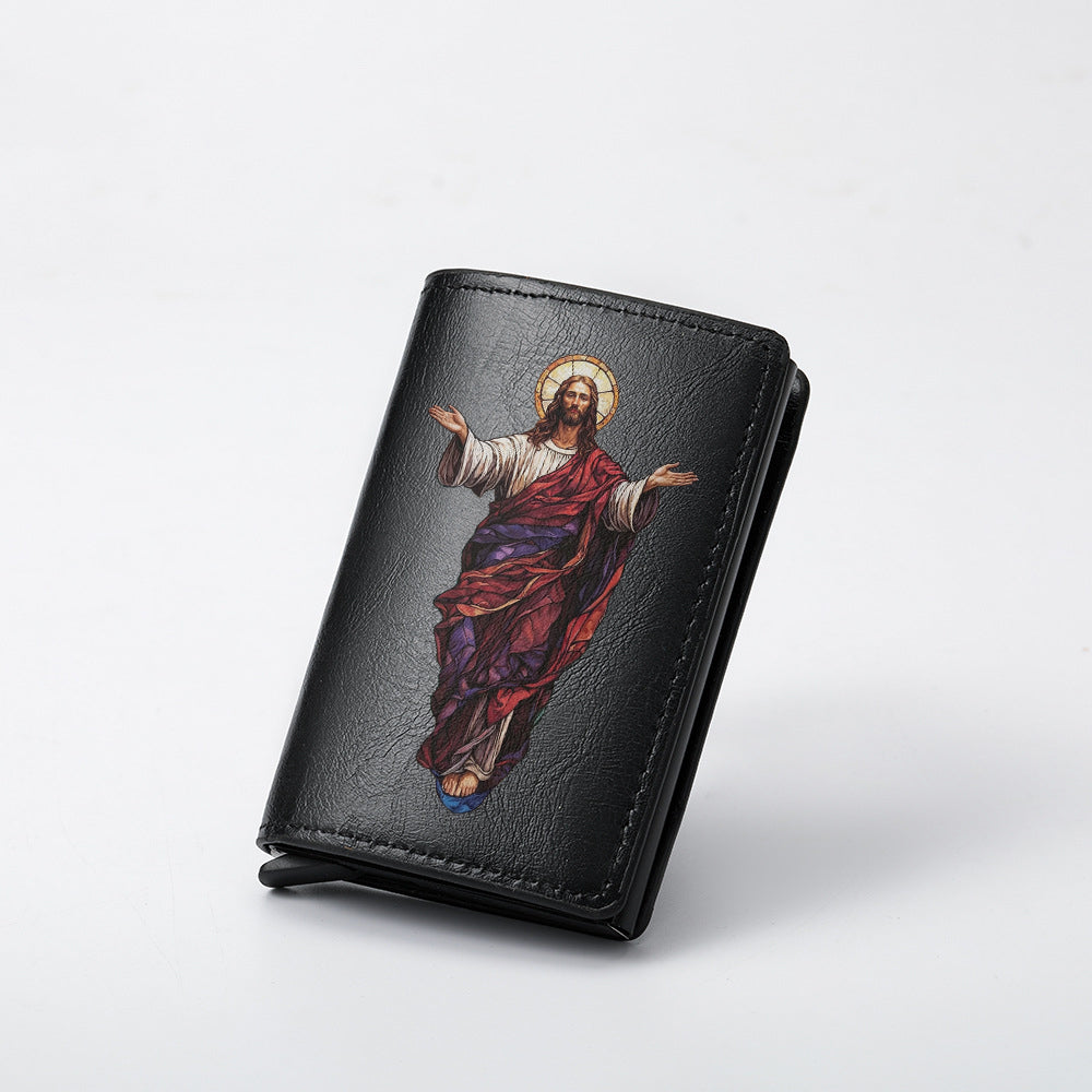 Original design, religious style, Jesus wallet/card holder for men. Custom designs available.8094