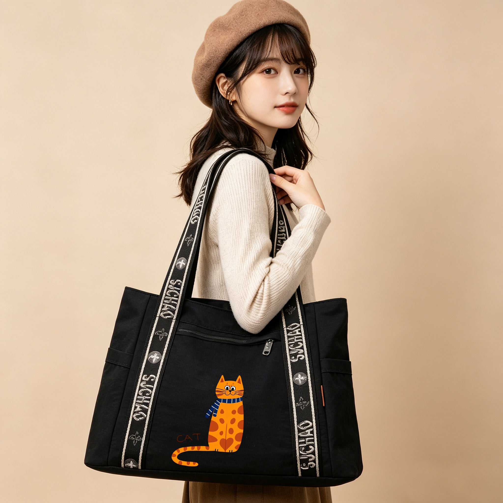 Ginger cat-tote bag-8051