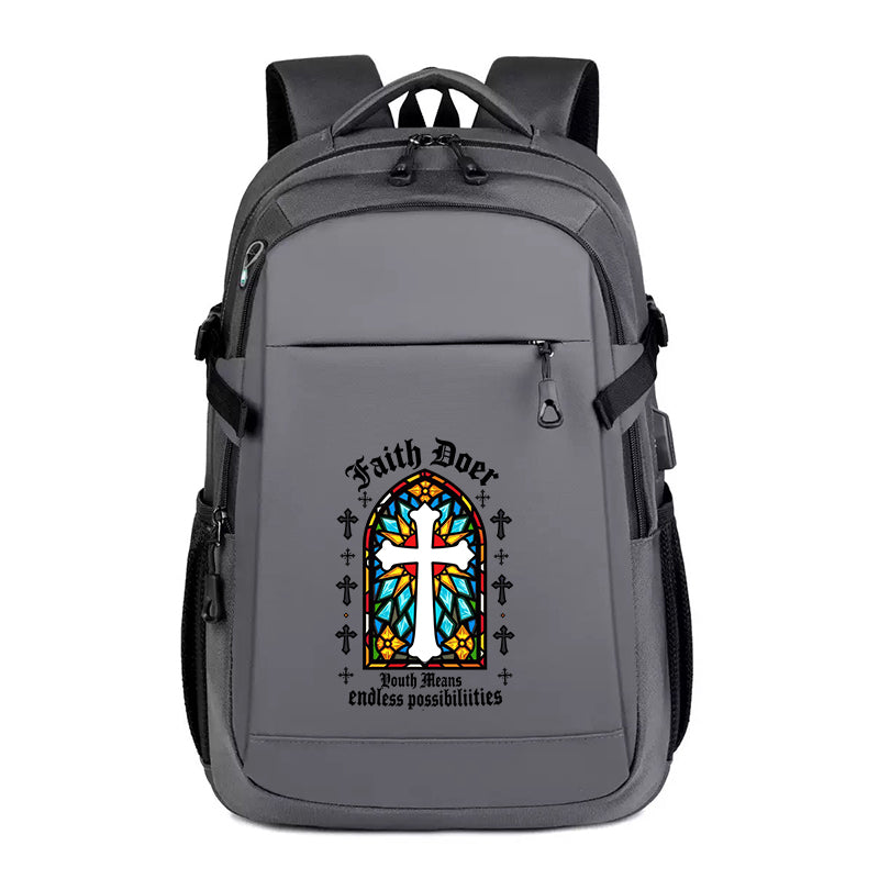 White cross backpack-5022