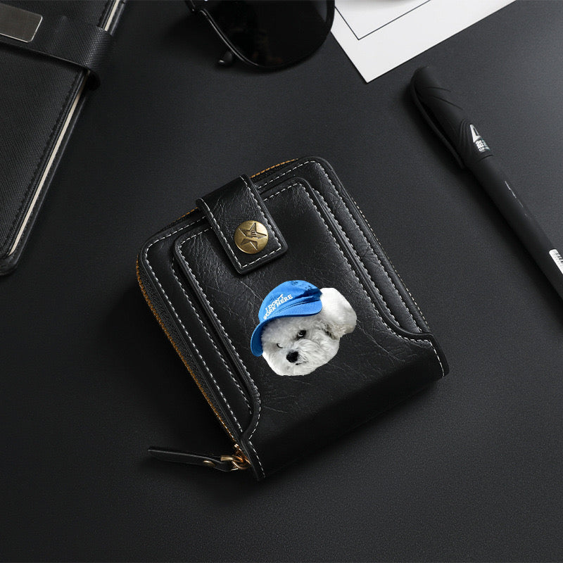 Blue-capped dog Wallet-8001