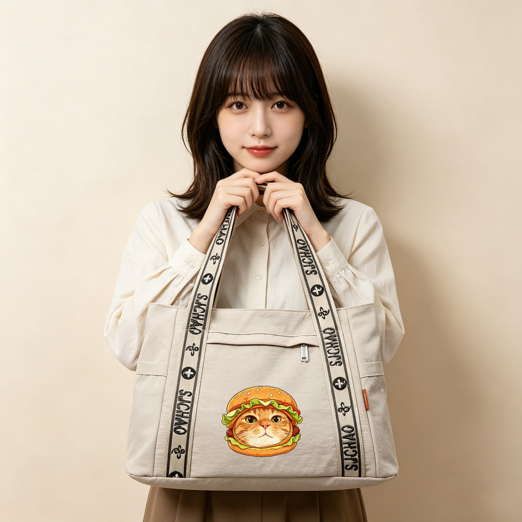 Burger Cat-tote bag-8051