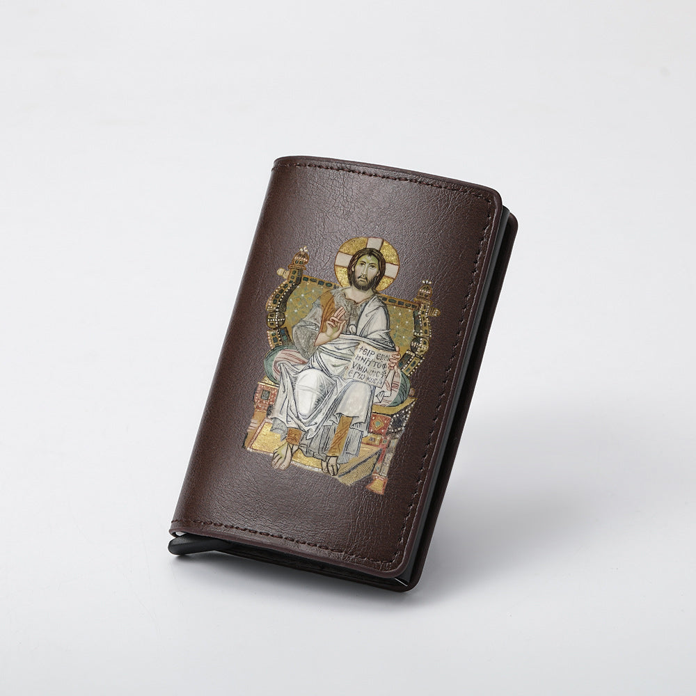 Original design, religious style, Jesus wallet/card holder for men. Custom designs available.8094
