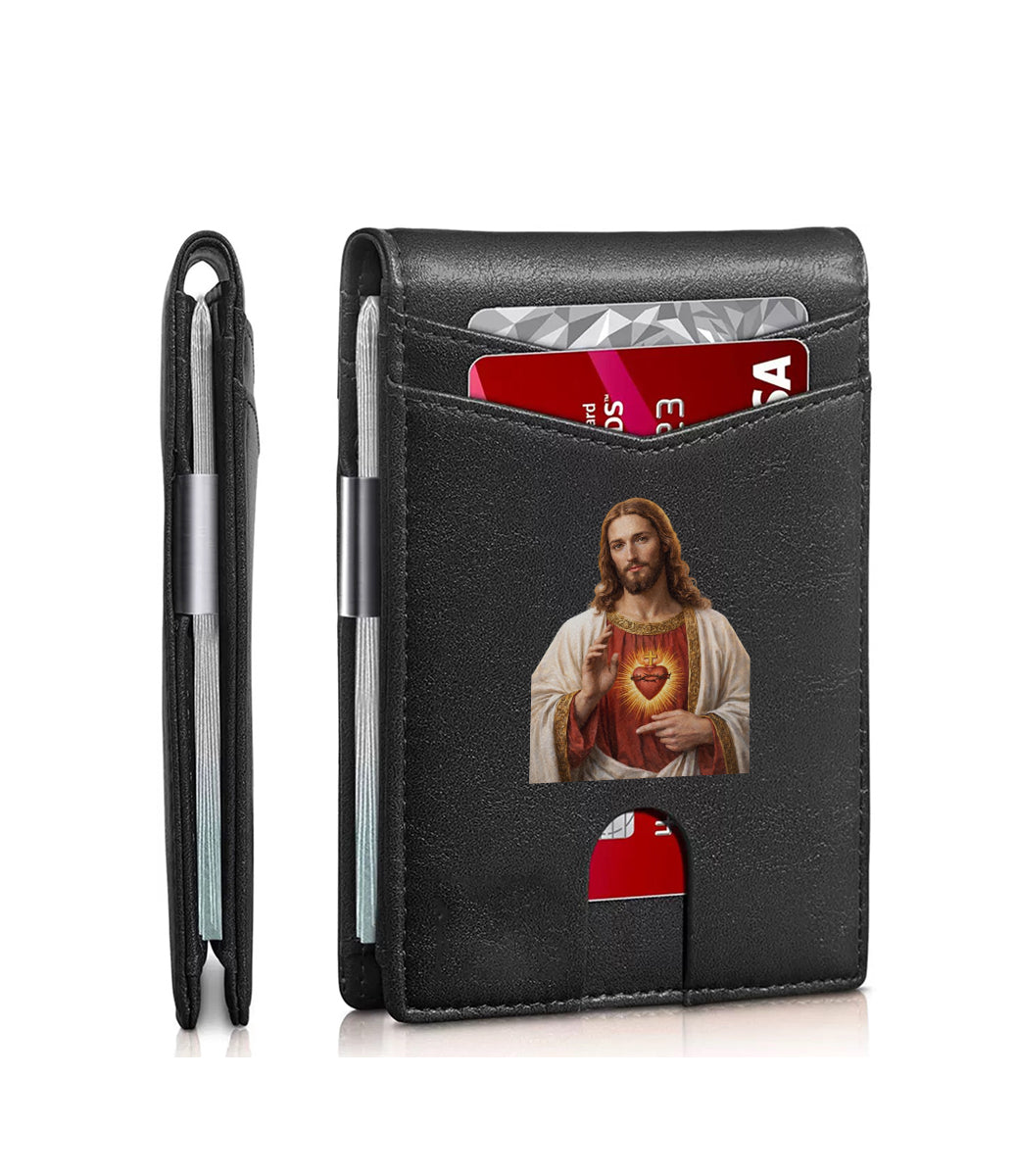 Original design, religious style, Jesus wallet/card holder for men. Custom designs available.01