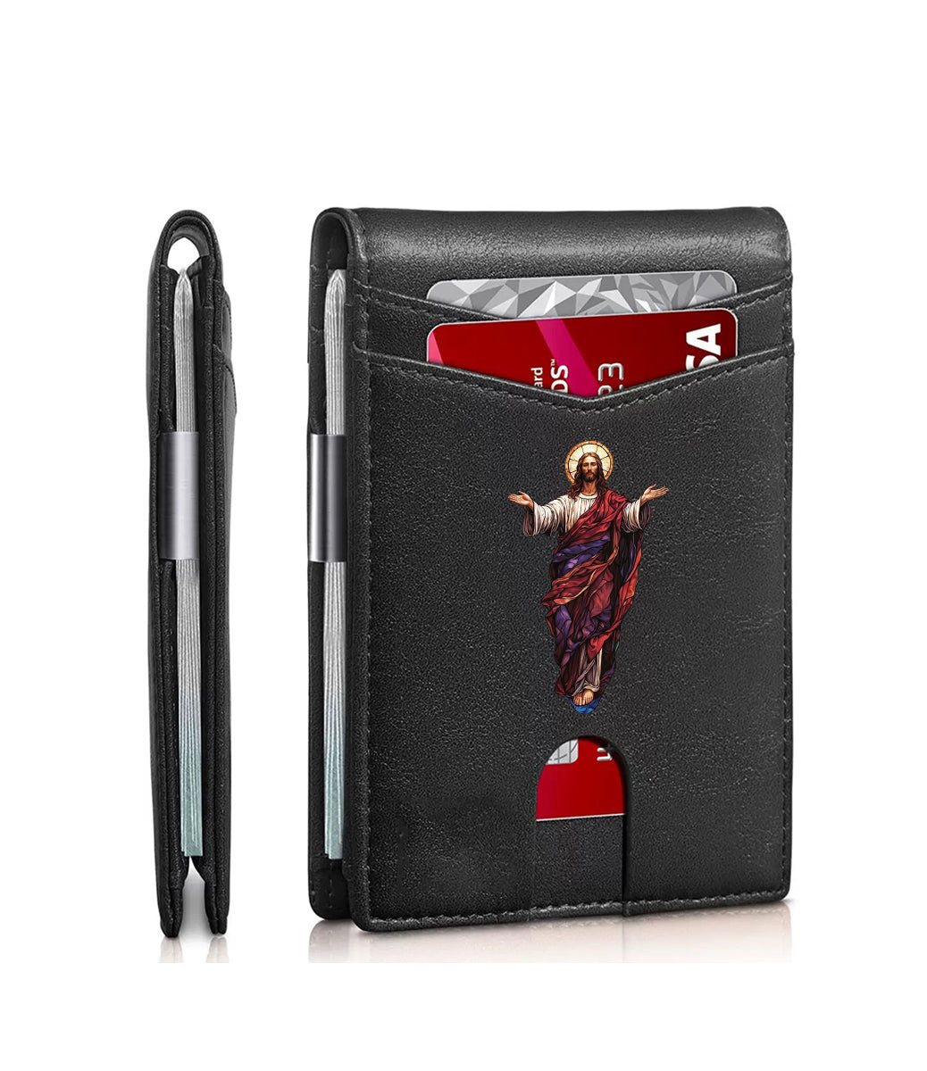 Original design, religious style, Jesus wallet/card holder for men. Custom designs available.01