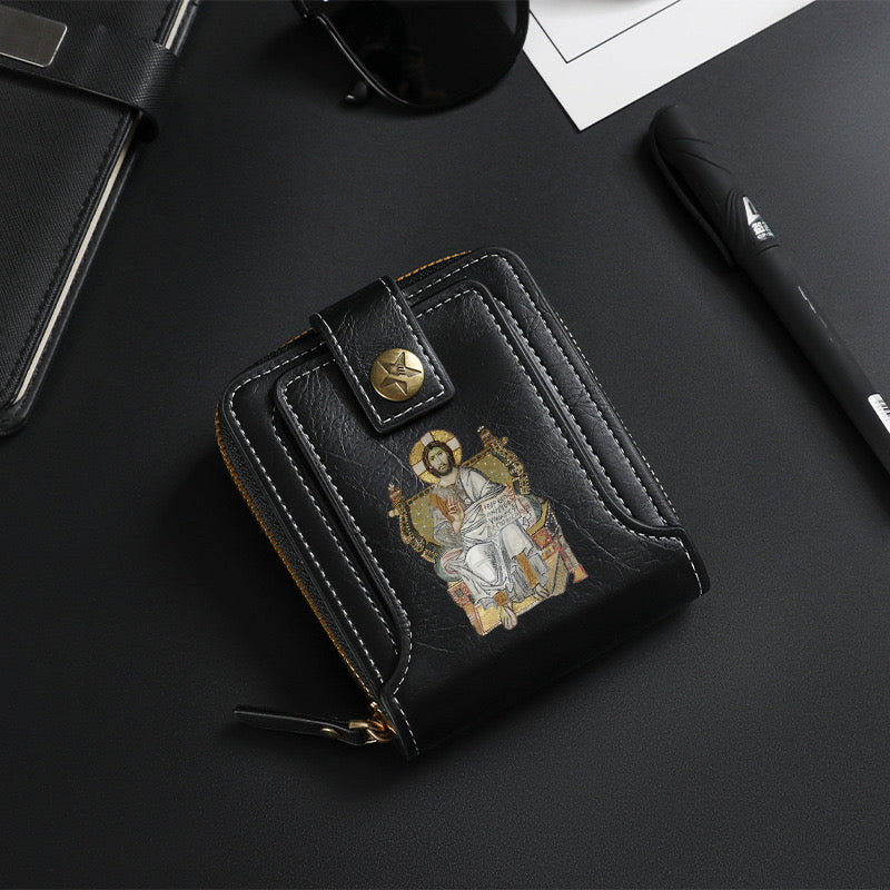 Original design, religious style, Jesus wallet/card holder for men. Custom designs available.8001