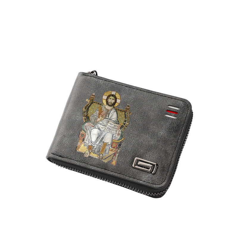 Original design, religious style, Jesus wallet/card holder for men. Custom designs available.8067