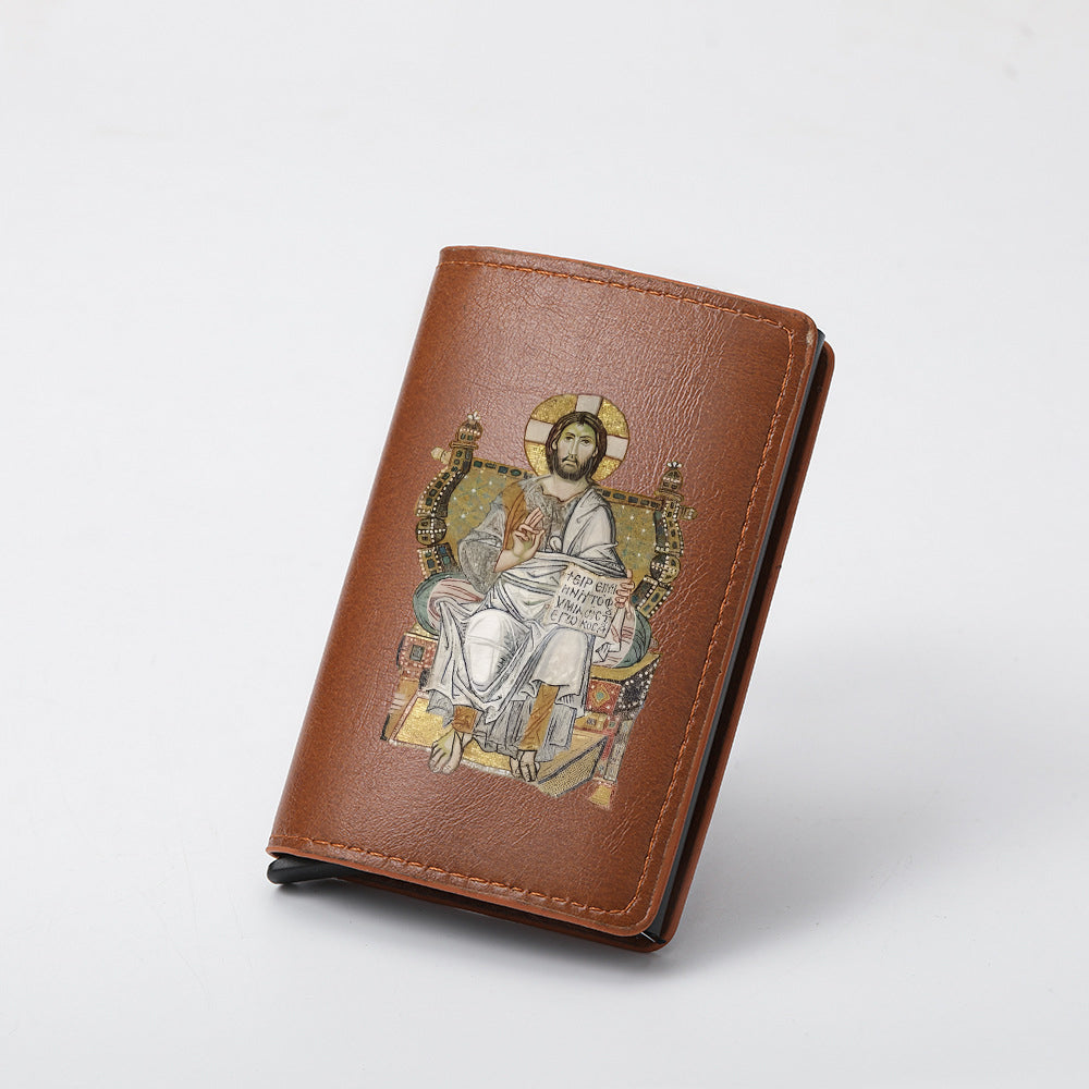 Original design, religious style, Jesus wallet/card holder for men. Custom designs available.8094