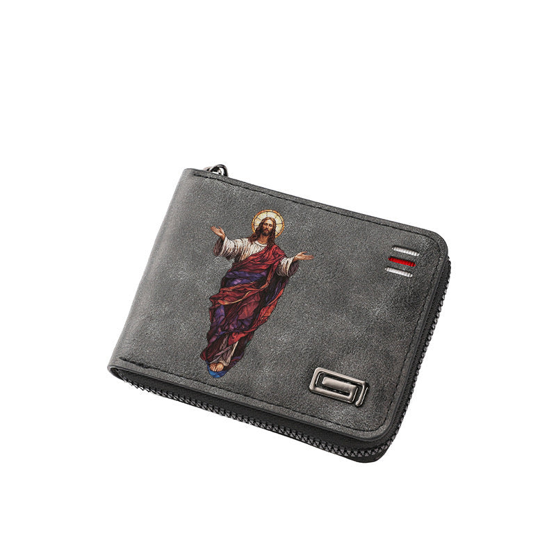 Original design, religious style, Jesus wallet/card holder for men. Custom designs available.8067