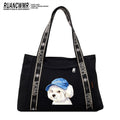 Blue Hat Dog tote bag-8051